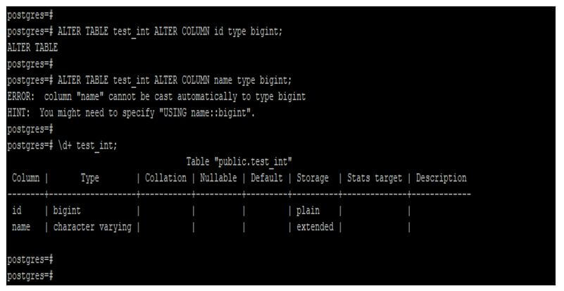 postgreSQL BIGINT 1