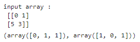 NumPy nonzero output 1