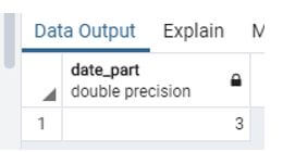 PostgreSQL datediff op 3