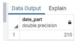 PostgreSQL datediff op 5