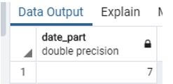 PostgreSQL datediff op 7