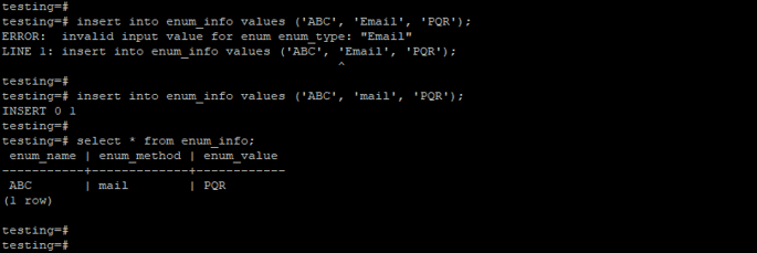 PostgreSQL enum 2