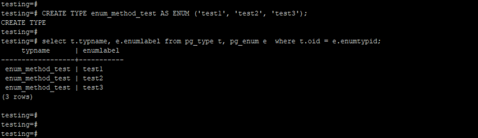 PostgreSQL enum 3
