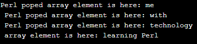 Perl pop array output 1