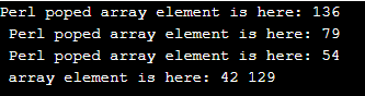 Perl pop array output 2