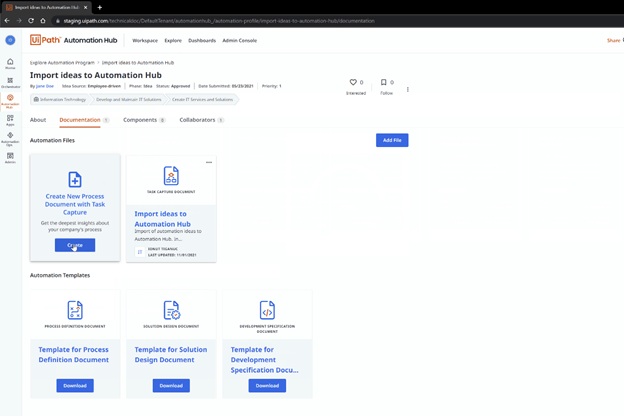 UiPath Automation Hub output 1