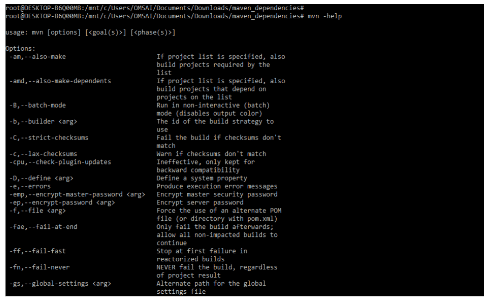 mvn -help
