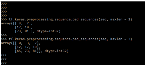 using the maxlen parameter