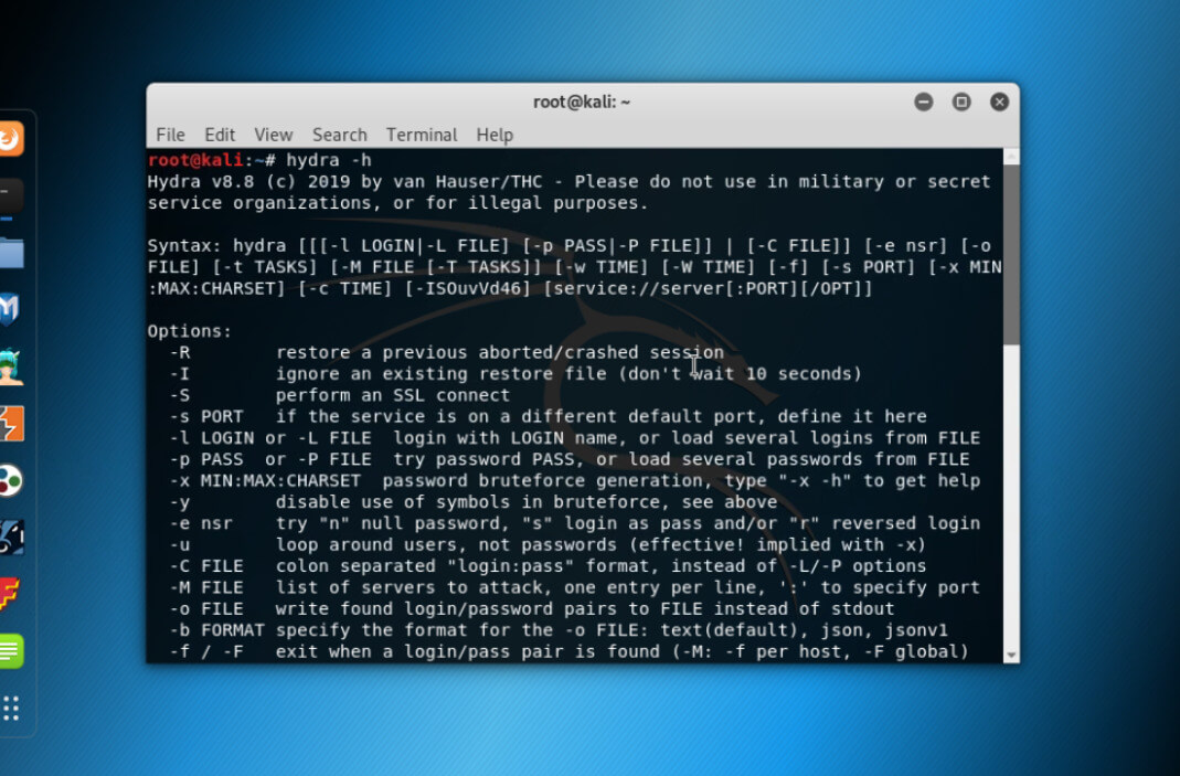 Kali Linux Hydra Helper