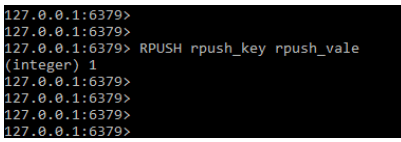 Executing Redis RPUSH Command