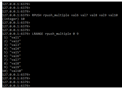 Redis RPUSH - Insert the Element