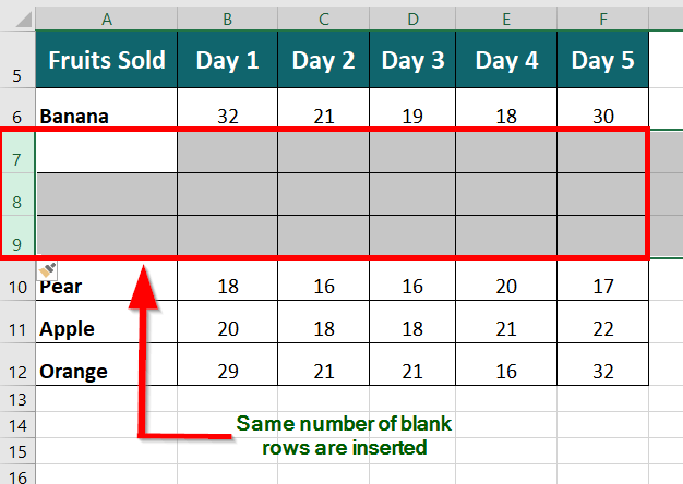 Insert Multiple Rows step 2