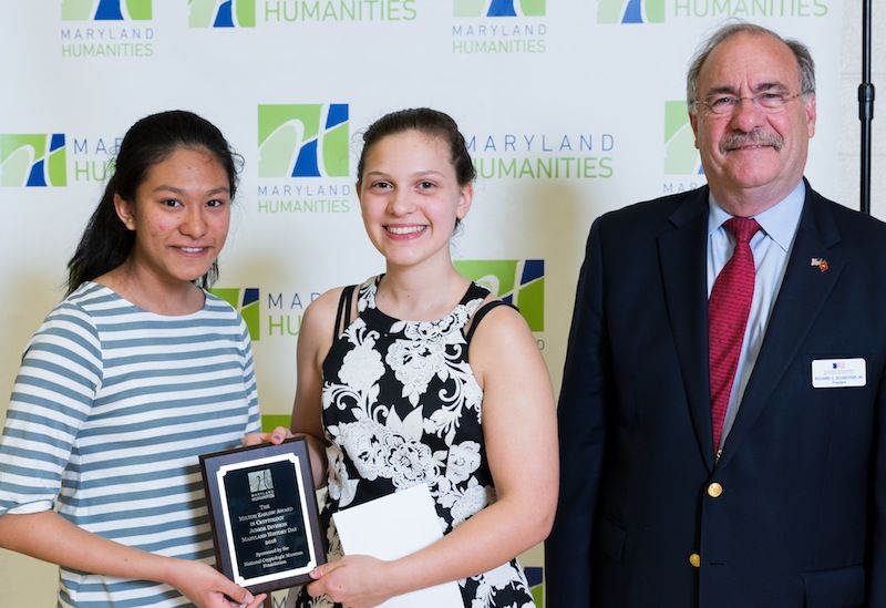 Morgan Babylon and Abha Shrestha, 2018  Junior Division Winners with NCMF President Dick Schaeffer