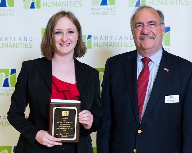 Emily Rand, 2018 Senior Division Winner with NCMF President Dick Schaeffer