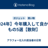 【2024年】今年購入して良かったもの5選【散財】