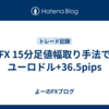 FX  15分足値幅取り手法でユーロドル+36.5pips