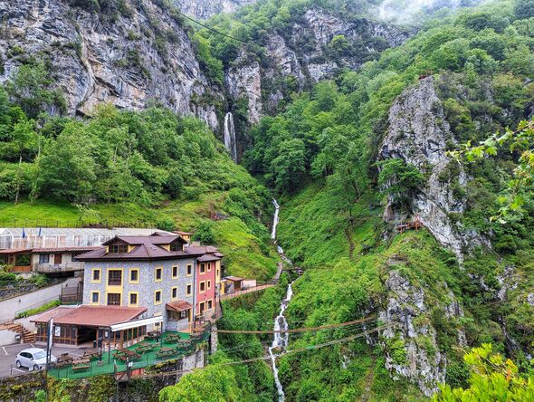 Puente Vidosa and Aguasaliu waterfall, Ponga natural Park, Asturias, Spain