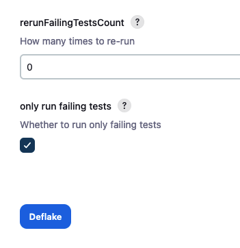 Deflake Action Configuration