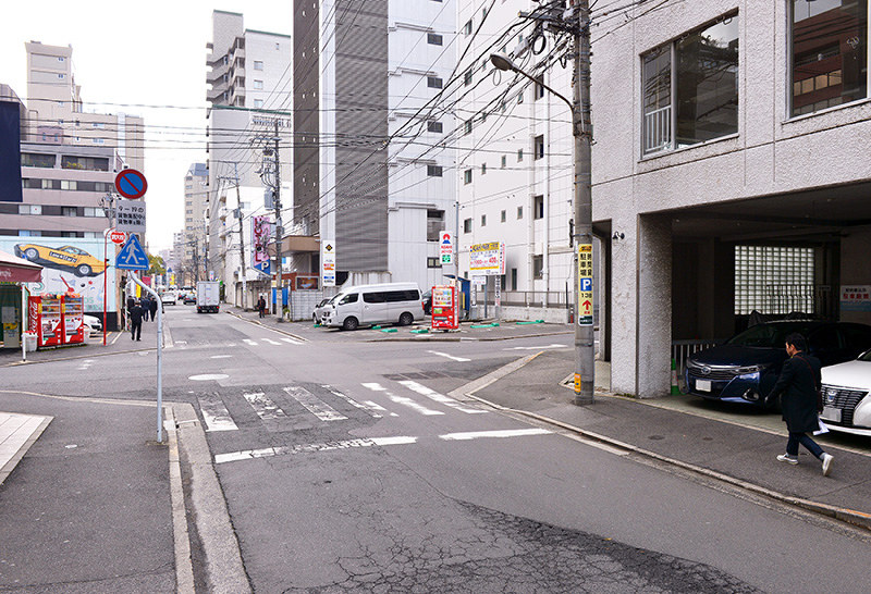 （１１）毎日新聞広島支局跡周辺から南を撮影＝広島市中区で２０１７年２月６日、山田尚弘撮影（画像の一部を加工しています）