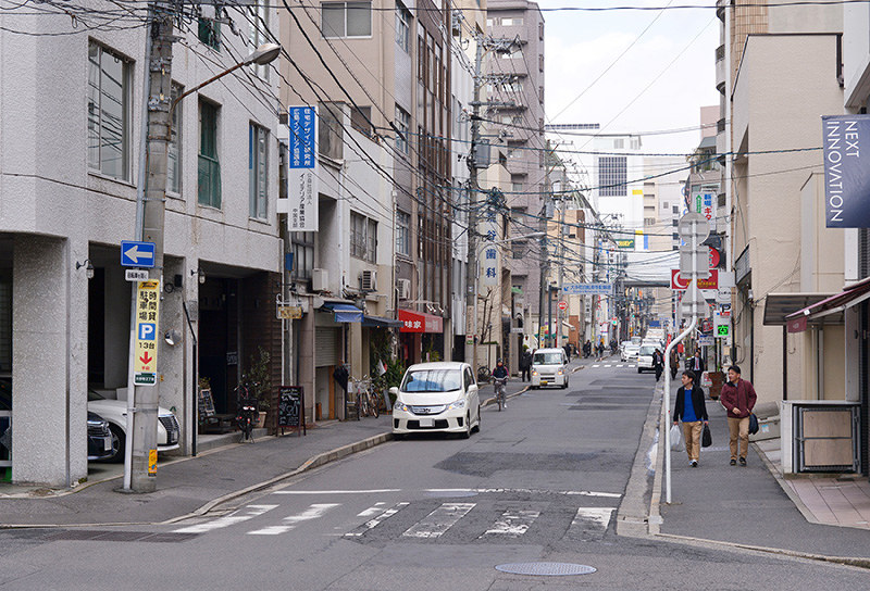 （１１）毎日新聞広島支局跡周辺から北を撮影＝広島市中区で２０１７年２月６日、山田尚弘撮影（画像の一部を加工しています）