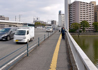 （１５）現在の常葉橋。西から東方向を撮影＝広島市南区で２０１７年２月６日、山田尚弘撮影