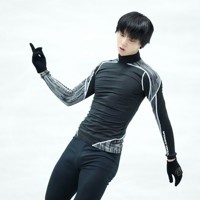 【世界フィギュアスケート国別対抗戦第1日】SPに向けて練習する羽生結弦＝大阪市丸善インテックアリーナ大阪で2021年4月15日（代表撮影）