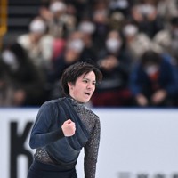 男子ショートプログラムで演技する宇野昌磨＝さいたまスーパーアリーナで2021年12月24日、手塚耕一郎撮影