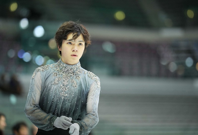 フリーの当日練習に臨む宇野昌磨＝イタリア・トリノのパラベラ競技場で2022年12月10日、貝塚太一撮影