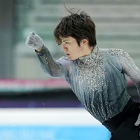 フリーの当日練習に臨む宇野昌磨＝イタリア・トリノのパラベラ競技場で2022年12月10日、貝塚太一撮影