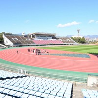 全国高校駅伝大会の発着点となる「たけびしスタジアム京都」＝京都市右京区で2020年12月、山崎一輝撮影