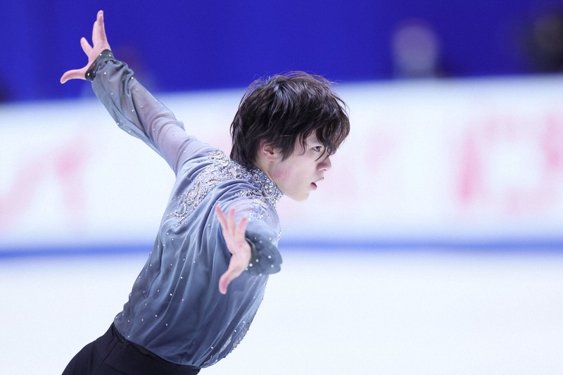 男子フリーで演技する宇野昌磨＝東和薬品ラクタブドームで2022年12月25日、吉田航太撮影