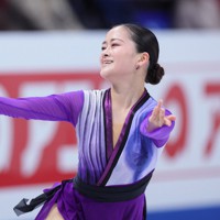 女子フリーで演技する渡辺倫果＝さいたまスーパーアリーナで2023年3月24日、吉田航太撮影