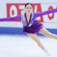 女子フリーで演技する渡辺倫果＝さいたまスーパーアリーナで2023年3月24日、吉田航太撮影