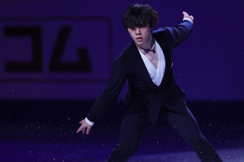 エキシビションで演技する宇野昌磨＝さいたまスーパーアリーナで2023年3月26日、吉田航太撮影