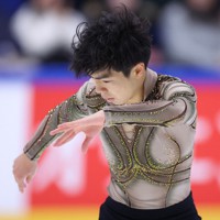 男子フリーで演技する佐藤駿＝フィンランド・エスポーで2023年11月18日、猪飼健史撮影