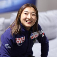 女子フリーから一夜明けて取材に応じる坂本花織＝フィンランド・エスポーで2023年11月19日、猪飼健史撮影