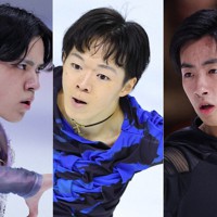 フィギュアスケートNHK杯に出場する（左から）宇野昌磨、鍵山優真、壷井達也