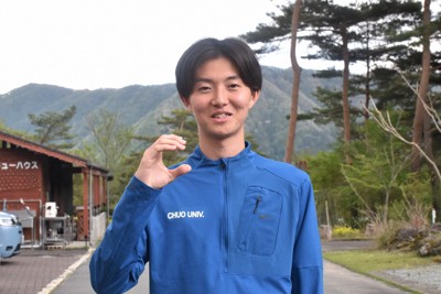 今年正月の箱根駅伝で3年ぶりにシード権を逃し、中央大にとって正念場のシーズンに主将となった佐野拓実選手＝山梨県富士河口湖町で2024年5月2日、円谷美晶撮影