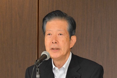 記者会見する公明党の山口那津男代表＝広島市中区のANAクラウンプラザホテル広島で2024年8月6日午前10時29分、野間口陽撮影