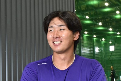 社会人2年目となり、プロ野球のドラフト解禁年を迎えたヤマハ・宮崎竜成＝静岡県磐田市のヤマハ豊岡球場で2024年10月7日、皆川真仁撮影