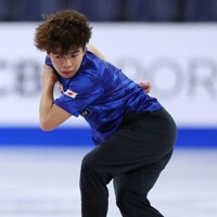 公式練習に臨む佐藤駿＝カナダ・ハリファクスで2024年10月24日、猪飼健史撮影