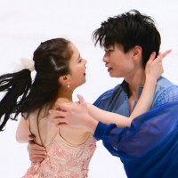 アイスダンスで優勝した吉田唄菜、森田真沙也組のフリーの演技＝青森県八戸市で2024年10月26日、渡部直樹撮影