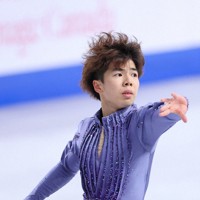 男子SPを前に練習に臨む佐藤駿＝カナダ・ハリファクスで2024年10月26日、猪飼健史撮影