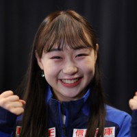 女子フリーから一夜明け、取材に応じる松生理乃＝カナダ・ハリファクスで2024年10月27日、猪飼健史撮影