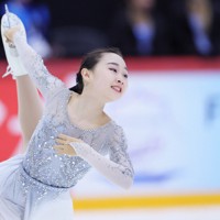 女子フリーで演技する松生理乃＝フィンランド・ヘルシンキで2024年11月16日、吉田航太撮影