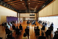 The Ceremony of the Utakai Hajime (Imperial New Year's Poetry Reading), attended by Emperor Naruhito, his wife Empress Masako and other members of the Imperial Family, is seen in the Matsu-no-Ma (State Room) of the Kyuden, or main building, of the Imperial Palace in Tokyo on Jan. 19, 2024. (Pool photo)