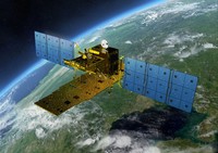 An artistic rendition of the advanced land observation satellite Daichi-2. (Photo courtesy of the Japan Aerospace Exploration Agency)(Kyodo)