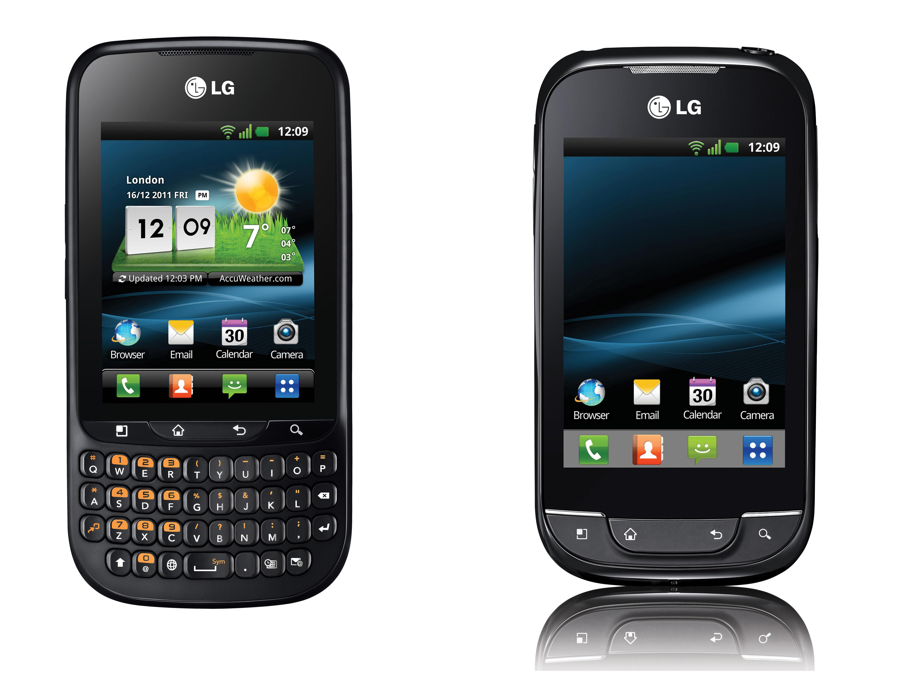 The LG Optimus Pro and the LG Optimus Net - both Gingerbread flavoured