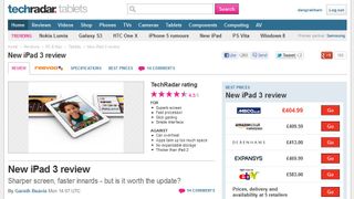 TechRadar redesign - reviews