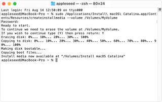 Installing macOS from installer in Terminal